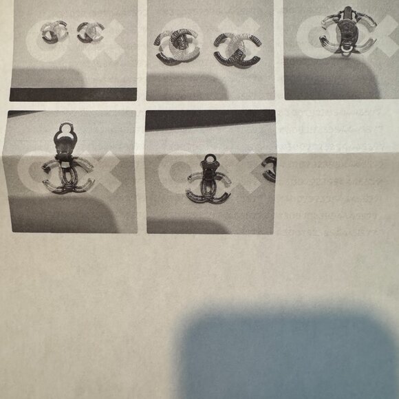 Chanel Vintage 24k Gold Plated Chanel CC‎ Clip On Earrings with COA 3rd party - Picture 10 of 10